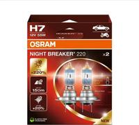 Osram H7 Night Breaker 220 Headlight Bulbs 12V 55W Twin Pack +150% Bright Light