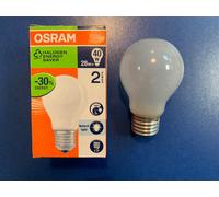 OSRAM Halogen Bulb Classic A 28W (40W) E27 Matt Frosted FR 240V Dimmable [EEK: G]