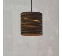 OSRAM hanging light CYLINDER, 1-bulb, brown, Ø 25 cm, corrugated cardboard