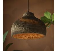 OSRAM HAT pendant light, brown, Ø 36 cm, corrugated cardboard, E27