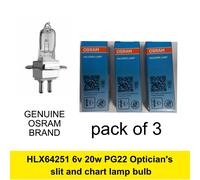 Osram HLX64251 6 volt 20 watt PG22 Replacement lamp pack of 3