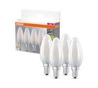 OSRAM LED Base B40, Pack of 40 Bulbs, Replaces Traditional 40W Incandescent Bulbs, 4W, Warm White (2700K), Frosted Glass, Non-dimmable, Candle Shape, E14