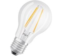 OSRAM LED BASE Classic A60, clear glass filament LED lamps for E27 base, pear shape, cool white (4000K), 806 lumens, replacement for conventional 60W (7.0W) light bulbs, box of 5 [Energy Class E]