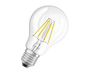 OSRAM LED Base Classic A/LED lamp, Classic Bulb Shape, in Filament Style, with Screw Base: E27, 4 W, 220…240 V, 40 W Replacement, Clear, 2700 K, 2pack