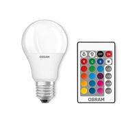 Osram LED Base Classic A RGBW Bulb, in Bulb Shape with E27 Socket, Dimmable and Colour Control via Remote Control, Replaces 60 Watt, Warm White - 2700 Kelvin, Pack of 1