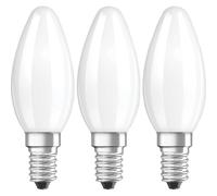 Osram Base Classic B/LED-Lamp in Candle Shape with E14-Base/Not Dimmable/Replacement for 40 W/Matt 2700 Kelvin/Pack of 3, E14, 4 W, Warm White