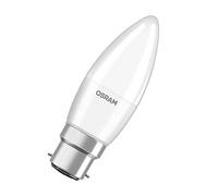 OSRAM LED BASE CLASSIC B / LED lamp, classic mini candle shape, with bayonet base: B22d, 5 W, 220…240 V,5 W equivalent 40 W , frosted, 2700 K, pack of 3