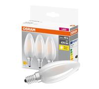OSRAM LED Base Classic B / LED-lamp in candle shape with E14-base / not dimmable / replacement for 40 Watt / Matt / warm white - 2700 Kelvin / pack of 3