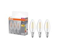 Osram LED Base Classic B/LED-lamp in Candle Shape with E14-base/not dimmable/Replacement for 40 Watt/Filementstil Clear/Warm White - 2700 Kelvin/Pack of 3, 4058075819313