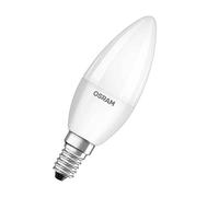 OSRAM LED BASE Classic B40, frosted filament LED lamp in glass for E14 base, candle shape, cool white (4000K), 806 lumen, replaces conventional 40W bulbs, box of 3