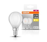OSRAM Teardrop LED bulb E14 4.2W 827 matt, set of 2