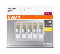 Osram LED Base Pin G9 lamp, G9, 2.60 W, Replacement for 30W, Clear, Warm White, 2700 K, Pack of 5