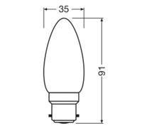 OSRAM LED bulb, B22d, 1.8 W, matt, 2,700 K