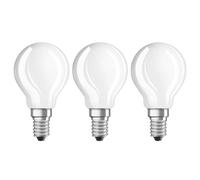 Osram Base Classic P/LED-Lamp in Drop Shape with E14-Base/Not Dimmable/Replacement for 40 W/Matt 2700 K E14, Warm White, 4 W, Pack of 3