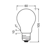 OSRAM LED bulb E27 2.2W matt 2,700K 470lm 2er