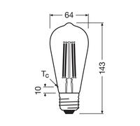 OSRAM LED bulb Edison E27 3.8W filament LED bulb 2,700K
