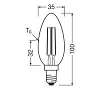 OSRAM LED bulb Filament LED bulb E14 3.8W 4000K 806lm
