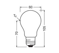 Osram Energy Class 2.2W / 470lm Classic LED Bulb - Energy Class - Cool White (4000K) - CRI 80 - Clear Lead Free Glass - E27 Base - IP20-60mm Diameter Dimmable