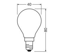 OSRAM LED bulb, teardrop shape, E14, 3.4 W, matt 2,700 K, dimmable