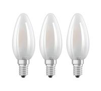 Osram Base Classic B/LED-Lamp in Candle Shape with E14-Base/Not Dimmable/Replacement for 40 W/Matt 2700 Kelvin/Pack of 3, E14, 4 W, Warm White