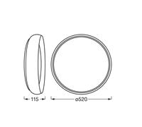 OSRAM LED ceiling lamp ORBIS LIVIA, Ø 52 cm, grey, metal, dimmable