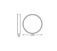 OSRAM LED ceiling lamp ORBIS SLIM MOIA black Ø 48 cm metal