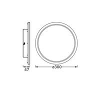 OSRAM LED ceiling light BATHROOM, black, Ø 30 cm, IP44 CCT