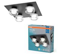Osram LED Ceiling Light Orbis Flame Black IP44 4X 5.5W 3000K/4000K Click CCT