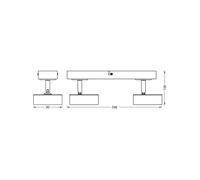 OSRAM LED ceiling spotlight PLUTO, white, 2 spots, metal, 3,000 K