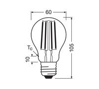 OSRAM LED Filament Filament E27 3.8W 827 EEC A 3-pack