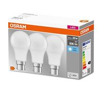 OSRAM GLS Classic B22 Bayonet Cap 8.5W Frosted 840 Cool White 3PK [EEK: F]