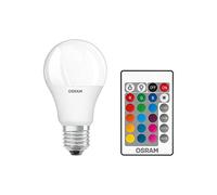 Osram LED Lamp | Base: E27 | Warm White | 2700 K | 9 W | Replacement for 60 W | Frosted | LED Retrofit RGBW Lamps with remote control, Doppel-Pack, Bulb Form