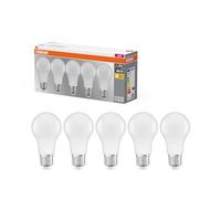 Osram LED Lamp/E27 Base/Warm White (2700 K)/Replaces 60 W Incandescent Bulbs/8.50 W/Frosted/LED Base Classic A, Pack of 5