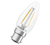 OSRAM LED lamp Star Candle Shape B25 Filament, 2700 K Warm White, 1.8 W, B22d, Clear, 250 lm, 15,000 h, for Table Lamps, Decorative fixtures