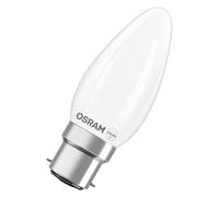 OSRAM LED lamp Star Candle Shape B25 Filament, 2700 K Warm White, 1.8 W, B22d, Frosted, 250 lm, 15,000 h, for Table Lamps, Decorative fixtures,6-Pack