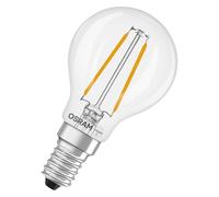 OSRAM LED lamp Star Globe P25 Filament, 2700 K Warm White, 1.8 W, E14, Clear, 250 lm, for Table Lamps, Decorative Lamps, Accent Lighting, 15,000 h