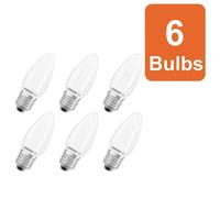 OSRAM LED lamp Star Candle Shape B25 Filament, 2700 K Warm White, 1.8 W, E27, Frosted, 250 lm, 15,000 h, for Table Lamps, Decorative fixtures,6-Pack
