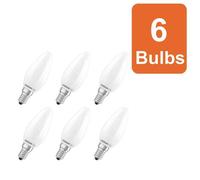OSRAM LED lamp Star Candle Shape B40 Filament, 2700 K Warm White, 3.4 W, E14, Frosted, 470 lm, 15,000 h, for Chandeliers, Decorative fixtures,6-Pack