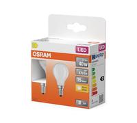 OSRAM LED lamp Star mini Ball Shape P40 Filament, 2700 K Warm White, 3.4 W, E14, Frosted, 470 lm, 15,000 h, for Table and Pendant luminaires, Glare-Free