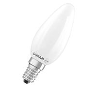 OSRAM LED lamp Superstar B25 Candle Shape Filament dimmable, 2700 K Warm White, 1.8 W, E14, Frosted, 250 lm, 15,000 h, for Chandeliers, Bedside Lamps