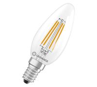 OSRAM LED lamp Superstar B40 Candle Shape Filament dimmable, 2700 K Warm White, 3.4 W, E14, Clear, 470 lm, 15,000 h, for Chandeliers and wall Lights,
