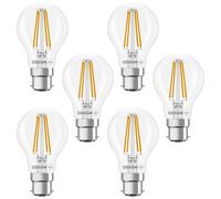 OSRAM LED lamp Superstar Bulb Shape A60 Filament dimmable, 2700 K Warm White, 5.9 W, B22d, Clear, 806 lm, for Ceiling and Floor Lamps, 15,000 h,6-Pack