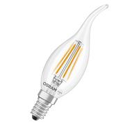 OSRAM LED lamp Superstar Classic BA40 Windgust Filament dimmable, 2700 K Warm White, 3.4 W, E14, Clear, 470 lm, 15,000 h, for Chandeliers, wall Lights