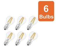 OSRAM LED lamp Superstar Bulb Shape A60 Filament dimmable, 2700 K Warm White, 5.9 W, E27, Clear, 806 lm, for Ceiling and Floor Lamps, 15,000 h,6-Pack