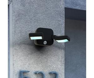 OSRAM LED outdoor wall spotlight DOUBLE, black, 2-bulb, battery