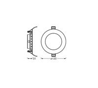 OSRAM LED recessed ceiling light SLIM, Ø 12 cm, 3,000 K, white