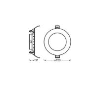 OSRAM LED recessed ceiling light SLIM, Ø 12 cm, 4,000 K, white