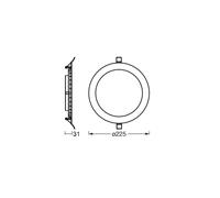 OSRAM LED recessed ceiling light SLIM, Ø 23 cm, 6,500 K, white