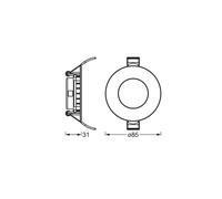 OSRAM LED recessed ceiling light SLIM, Ø 9 cm, 4,000 K, white