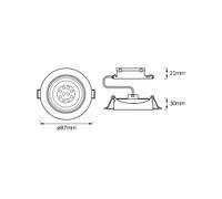 OSRAM LED recessed spotlight, set of 3, white, Ø 9 cm, metal, 827, dimmable
